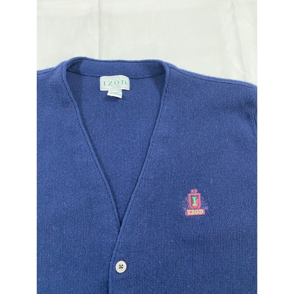IZOD VTG Mens School boy‎ Cardigan Sweater Grandpacore  Size L
